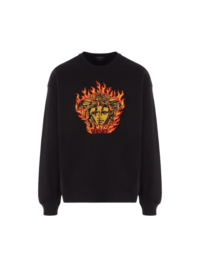 Medusa Flame Logo Sweatshirt-VERSACE-JOHN JULIA