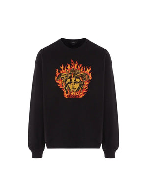 Medusa Flame Logo Sweatshirt-VERSACE-JOHN JULIA