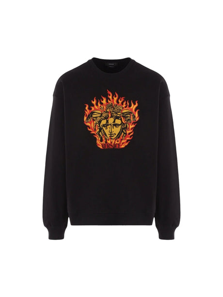 Medusa Flame Logo Sweatshirt-VERSACE-JOHN JULIA