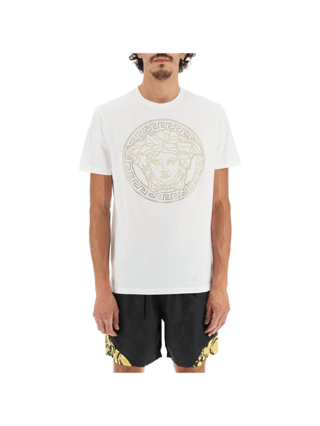 VERSACE-Medusa Studded Taylor Fit T-Shirt-JOHN JULIA