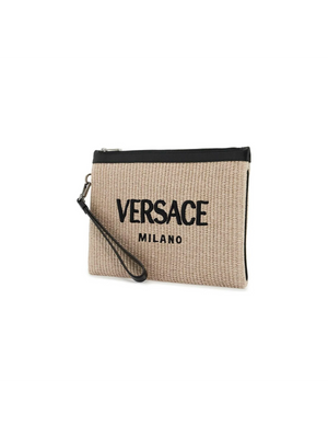 Versace Milano Raffia Pouch.