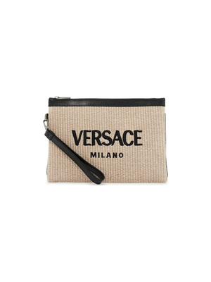 Versace Milano Raffia Pouch.