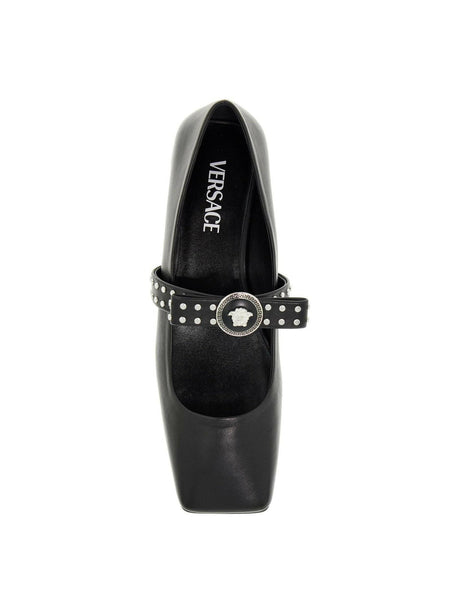 Nappa Leather Gianni Ribbon Studded Ballerinas.