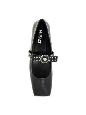 Nappa Leather Gianni Ribbon Studded Ballerinas.