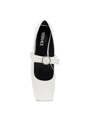 Nappa Leather Gianni Ribbon Studded Ballerinas.