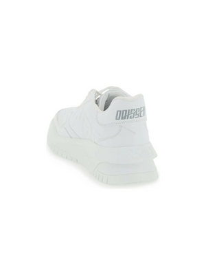 Optical White Odissea Leather Sneakers VERSACE JOHN JULIA.