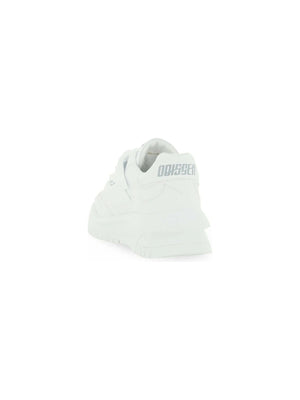 White Leather Odissea Slip-On Sneakers With Perforated Toe Caps VERSACE JOHN JULIA.