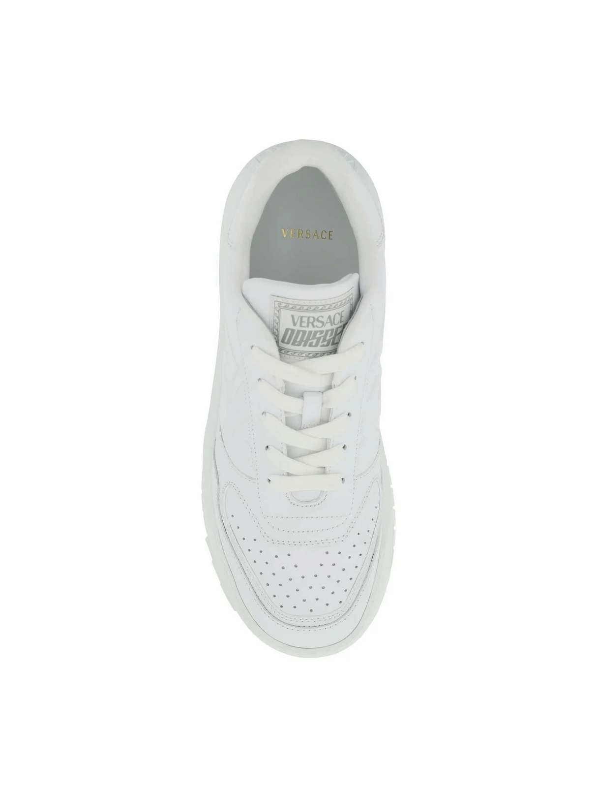 Optical White Odissea Leather Sneakers VERSACE JOHN JULIA.