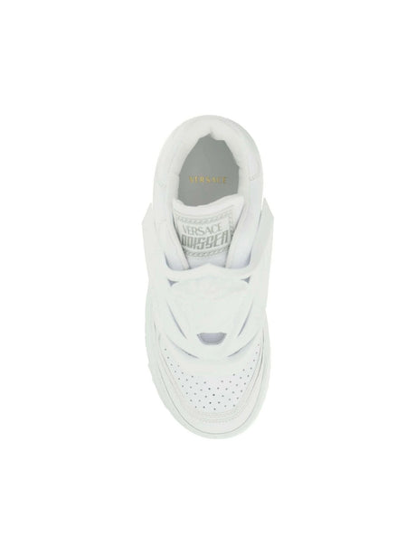 White Odissea Leather Sneakers VERSACE JOHN JULIA.