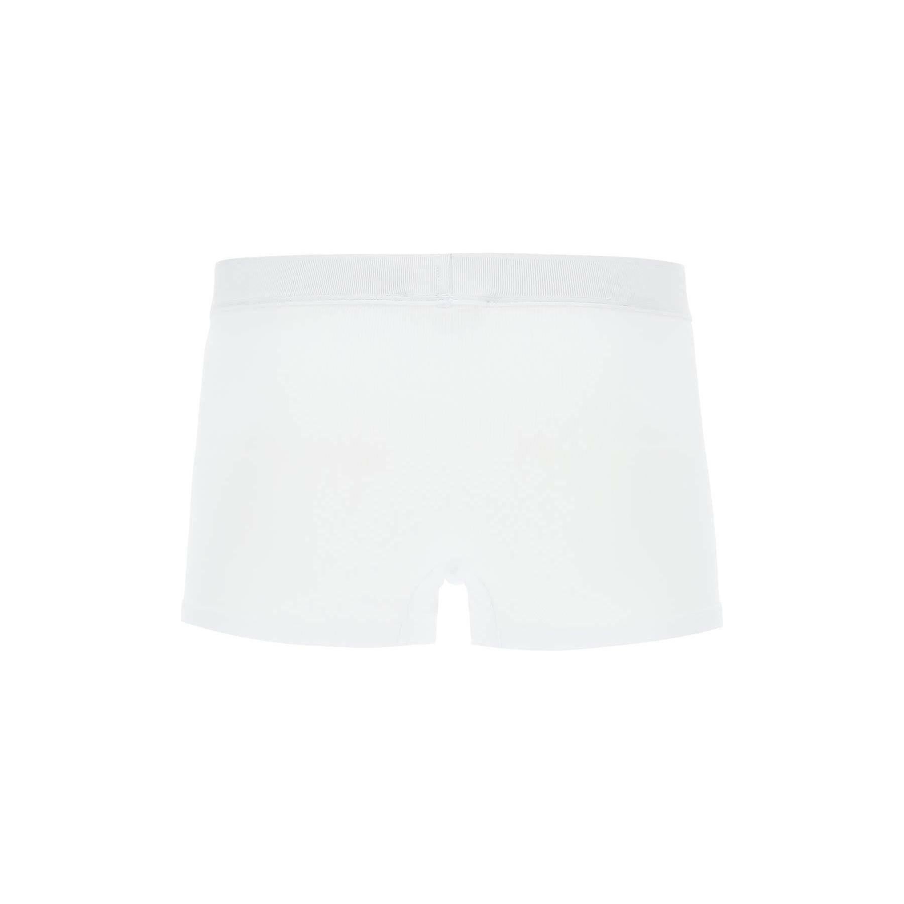 Optical White Cotton Stretch Intimate Boxer Shorts With Jacquard Logo VERSACE JOHN JULIA.