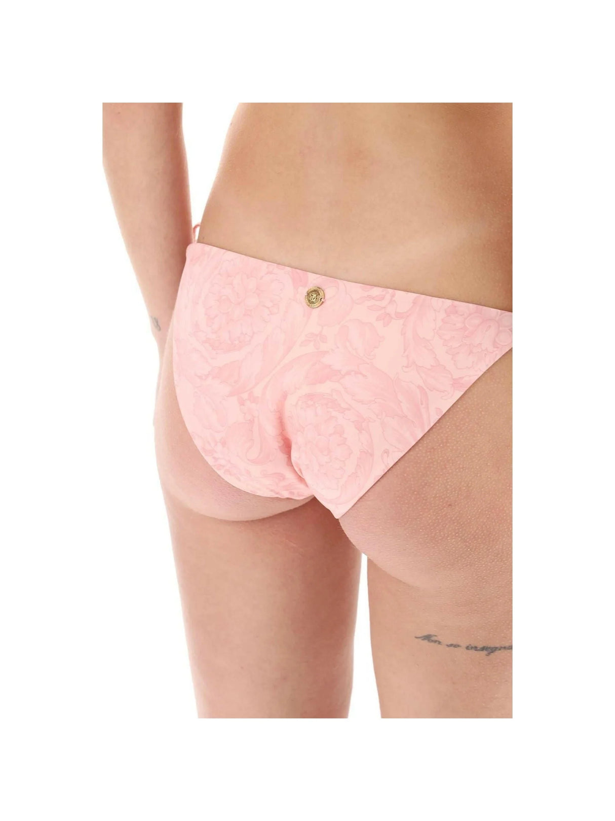 Pink Barocco Print Bikini Bottoms VERSACE JOHN JULIA.