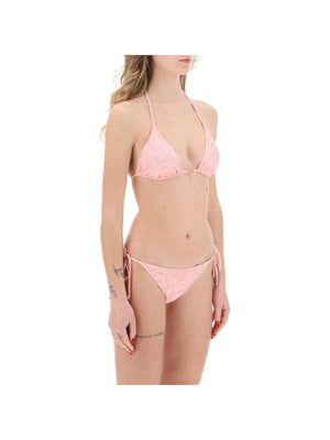 Pink Barocco Print Bikini Top VERSACE JOHN JULIA.