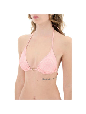 Pink Barocco Print Bikini Top VERSACE JOHN JULIA.