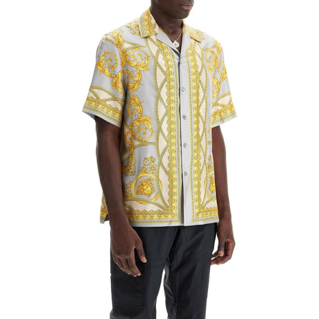 "Printed Silk Bowling Shirt From The Gods' Collection.