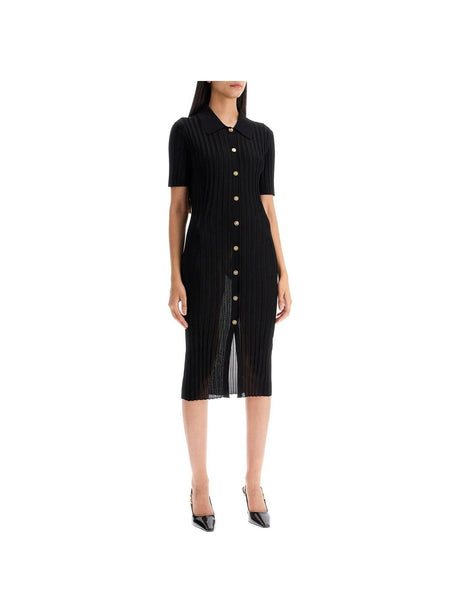 Ribbed Knit Midi Shirt Dress.