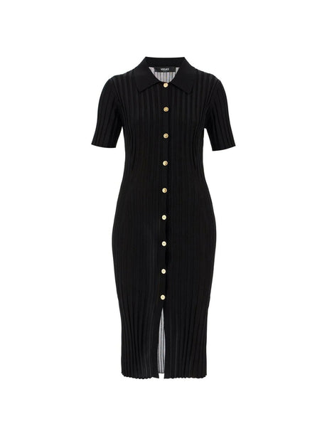 Ribbed Knit Midi Shirt Dress.