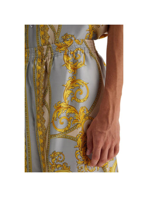 VERSACE-Silk Coupe des Dieux Print Shorts -JOHN JULIA.