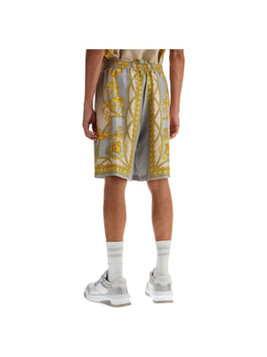 VERSACE-Silk Coupe des Dieux Print Shorts -JOHN JULIA.