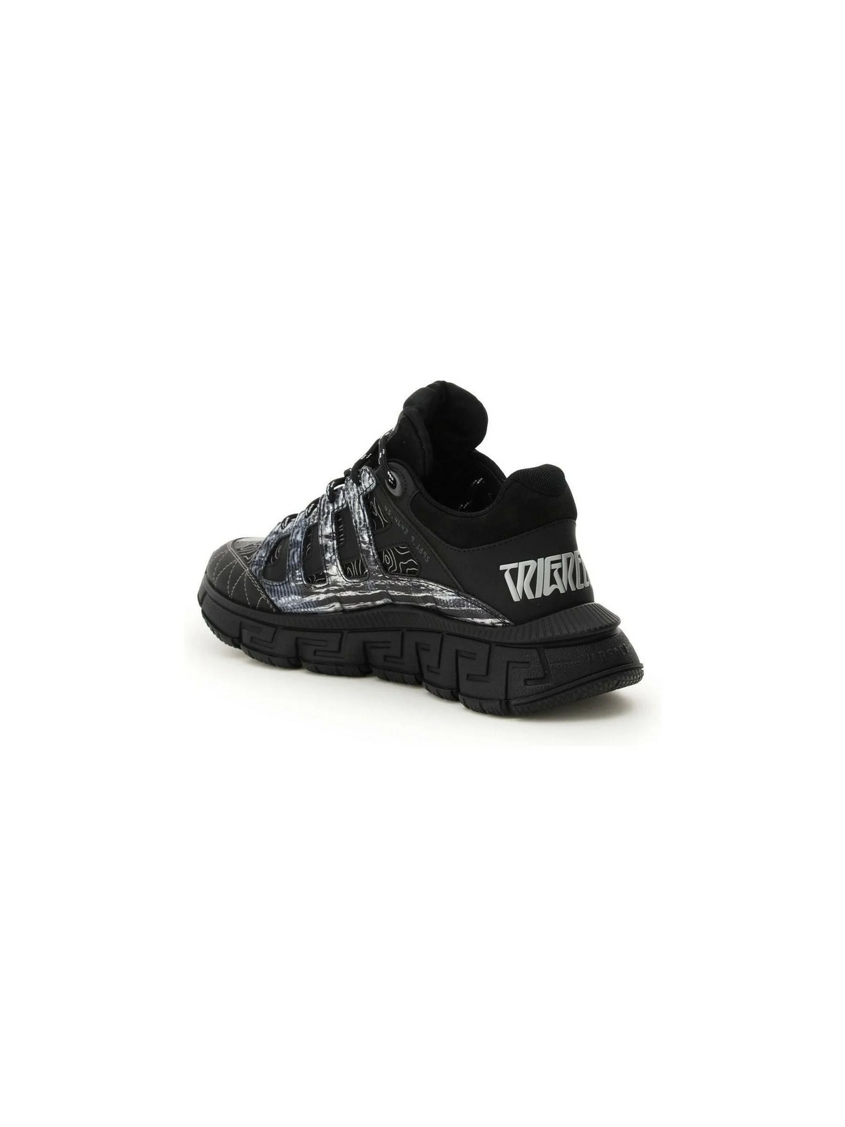 Black Silver Trigreca Sneakers With Greca Cushioning System VERSACE JOHN JULIA.