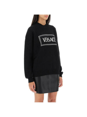 Crew Neck Sweater With Logo Inlay VERSACE JOHN JULIA.