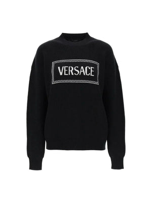 Crew Neck Sweater With Logo Inlay VERSACE JOHN JULIA.