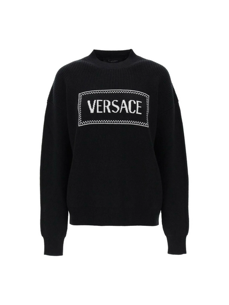 Crew Neck Sweater With Logo Inlay VERSACE JOHN JULIA.