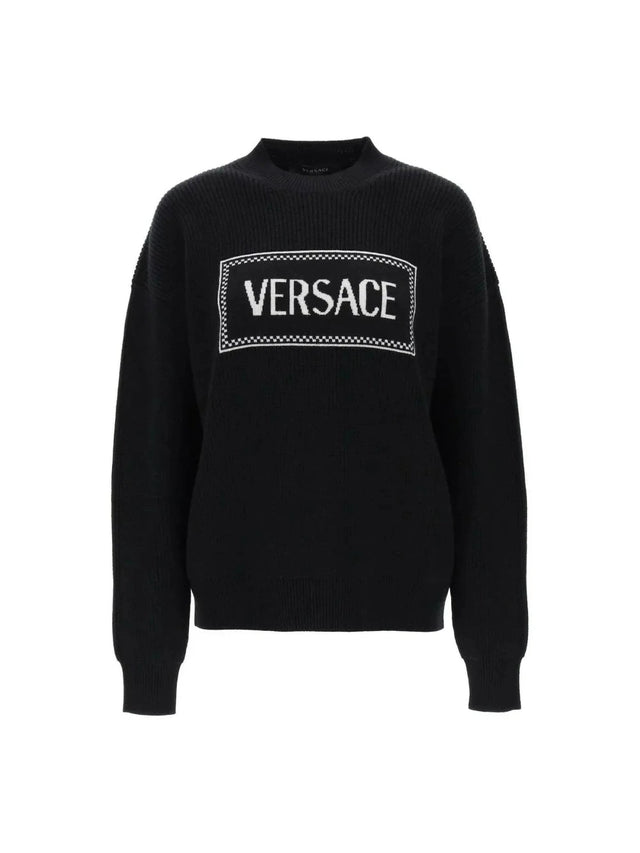 Crew Neck Sweater With Logo Inlay VERSACE JOHN JULIA.