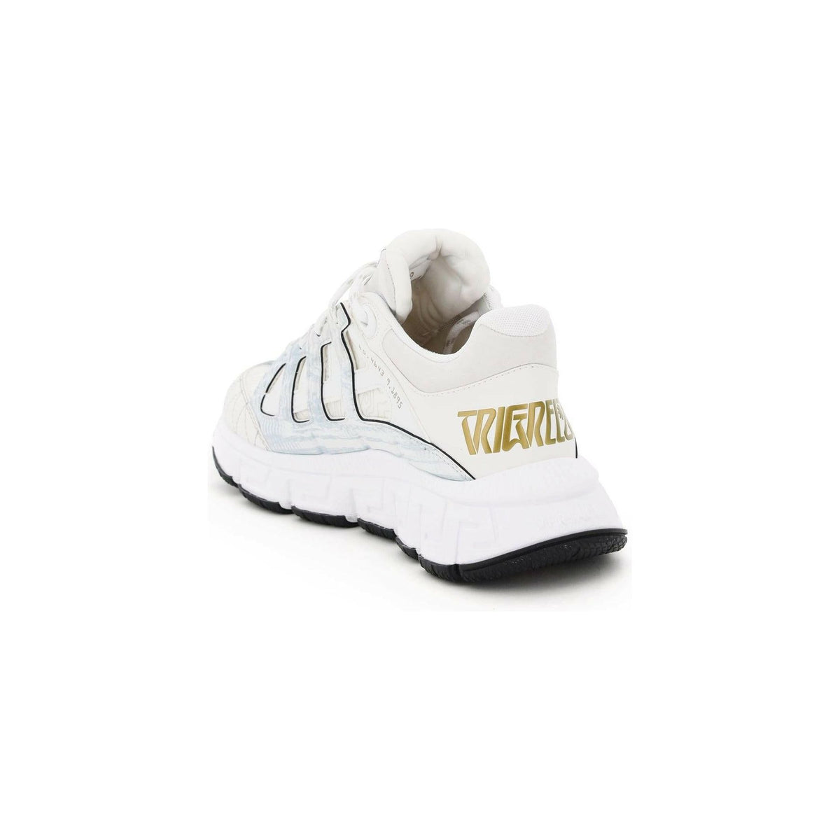 White Gold Multilayer Trigreca Sneakers With Graphic Print VERSACE JOHN JULIA.