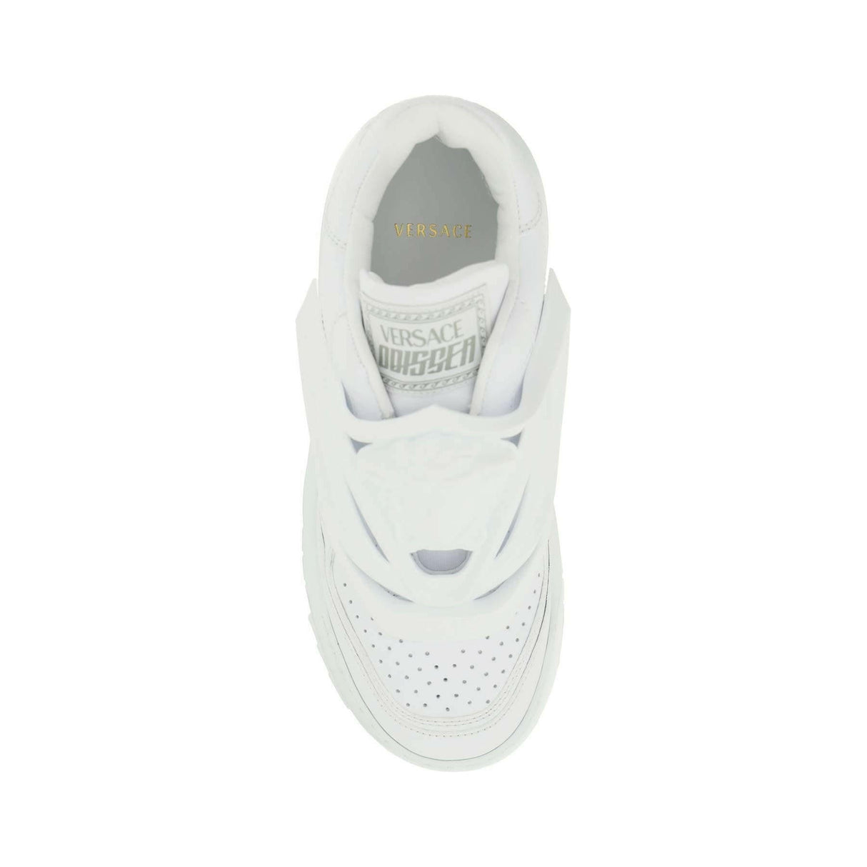 White Odissea Leather Sneakers VERSACE JOHN JULIA.