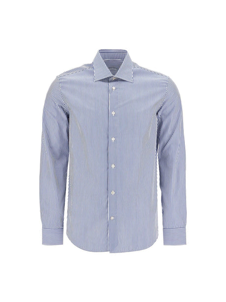 VINCENZO DI RUGGIERO-Slim Fit Twill Shirt For Men -JOHN JULIA.