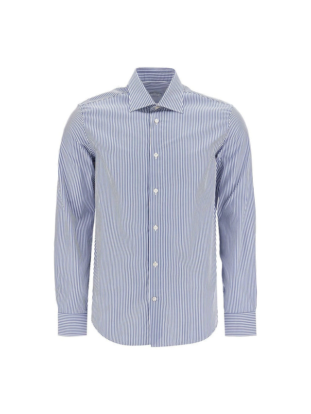 VINCENZO DI RUGGIERO-Slim Fit Twill Shirt For Men -JOHN JULIA.