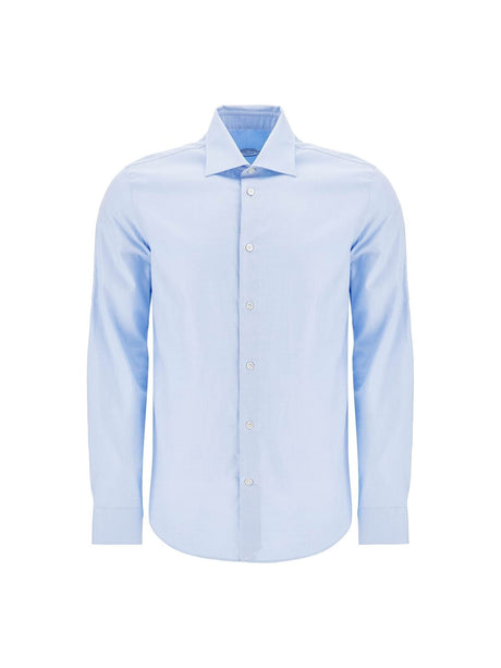 VINCENZO DI RUGGIERO-Slim Fit Twill Shirt For Men -JOHN JULIA.