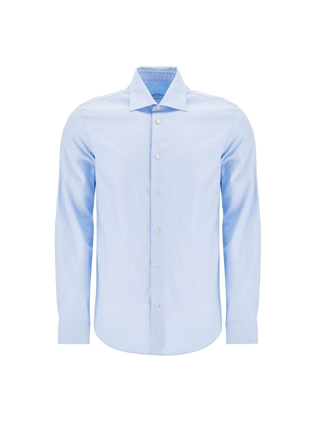 VINCENZO DI RUGGIERO-Slim Fit Twill Shirt For Men -JOHN JULIA.