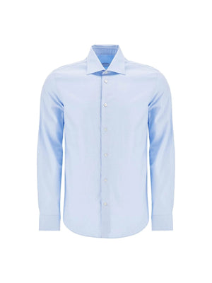 VINCENZO DI RUGGIERO-Slim Fit Twill Shirt For Men -JOHN JULIA.