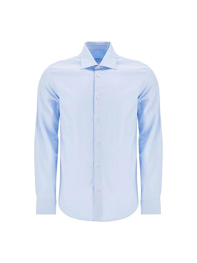 VINCENZO DI RUGGIERO-Slim Fit Twill Shirt For Men -JOHN JULIA.