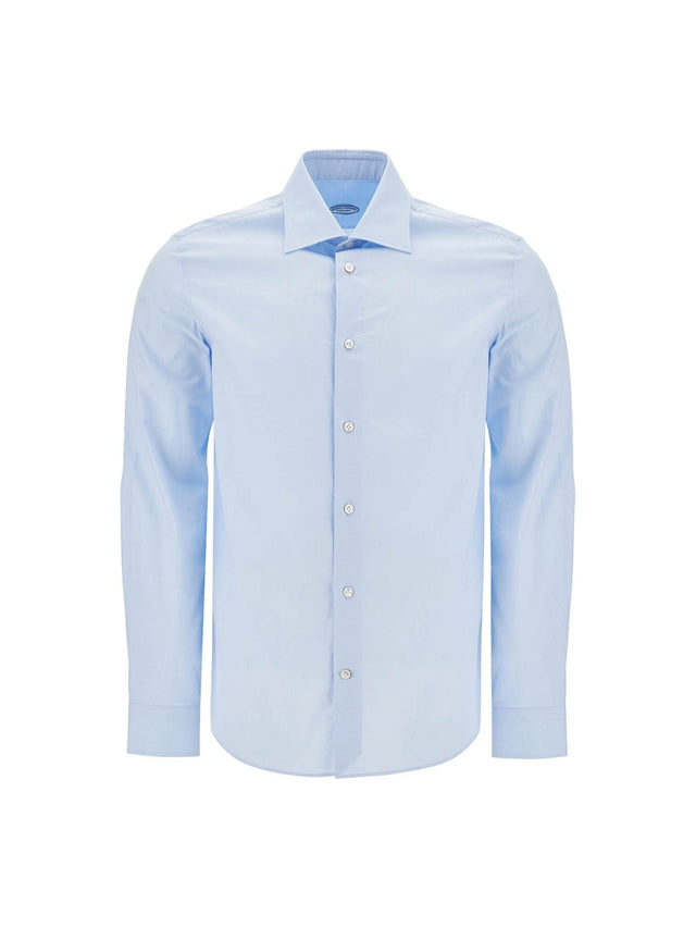 VINCENZO DI RUGGIERO-Slim Fit Twill Shirt For Men-JOHN JULIA