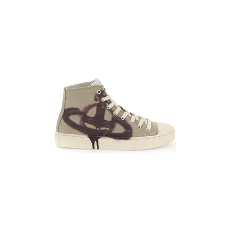 Beige Purple Orb Plimsoll High Top Sneakers VIVIENNE WESTWOOD JOHN JULIA.