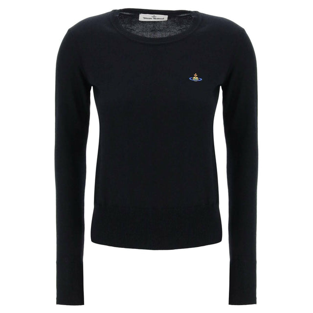 Black Cotton Crew-Neck Pullover With Embroidered Logo VIVIENNE WESTWOOD JOHN JULIA.