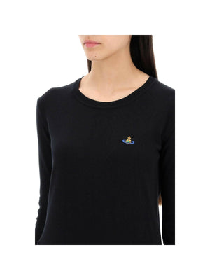 Black Cotton Crew-Neck Pullover With Embroidered Logo VIVIENNE WESTWOOD JOHN JULIA.