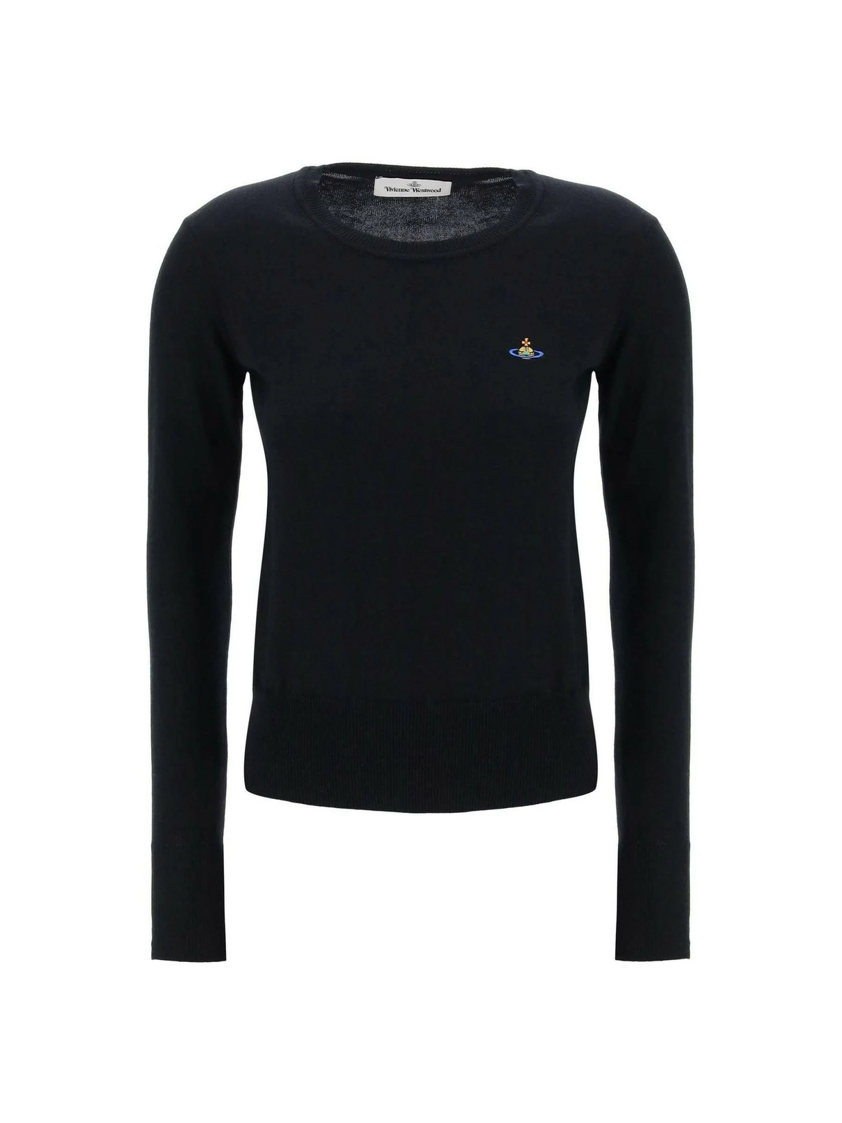 Black Cotton Crew-Neck Pullover With Embroidered Logo VIVIENNE WESTWOOD JOHN JULIA.