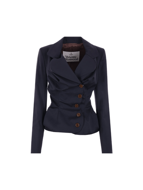 Drunken Double-breasted Wool Jacket-VIVIENNE WESTWOOD-JOHN JULIA