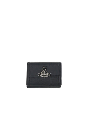 VIVIENNE WESTWOOD-Faux Leather Small Compact Wallet-JOHN JULIA