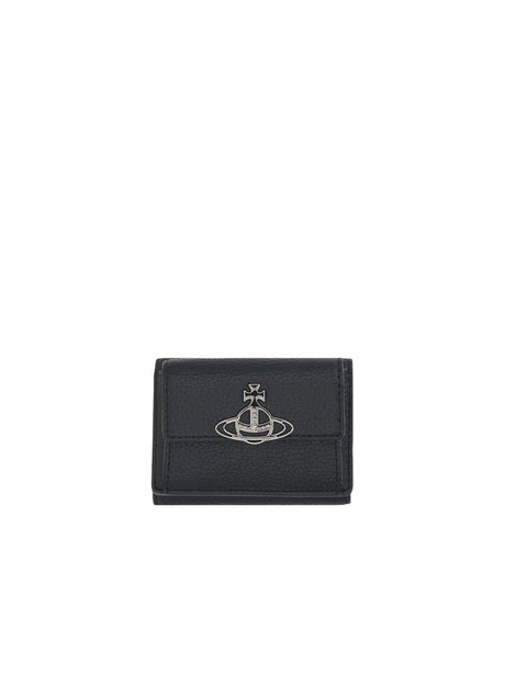 VIVIENNE WESTWOOD-Faux Leather Small Compact Wallet-JOHN JULIA