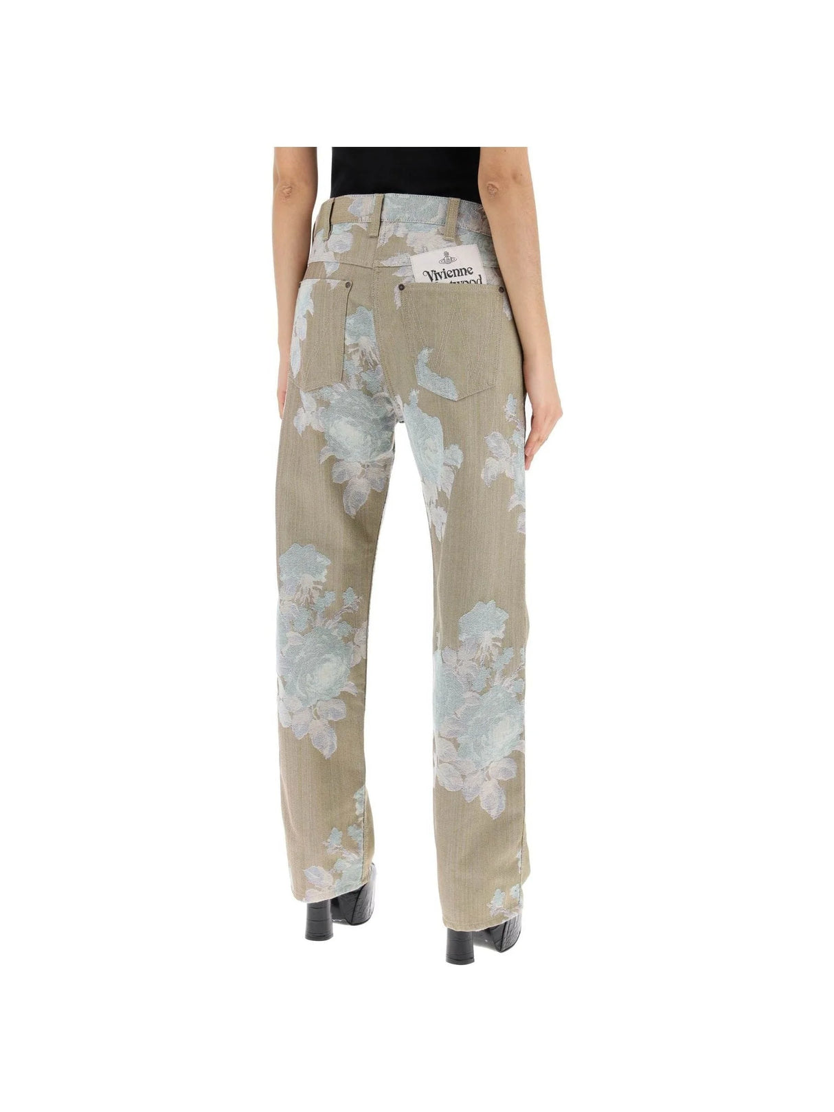 Floral Jacquard Ranch Boyfriend Jeans - Unisex > Unisex clothing > Jeans > Jeans