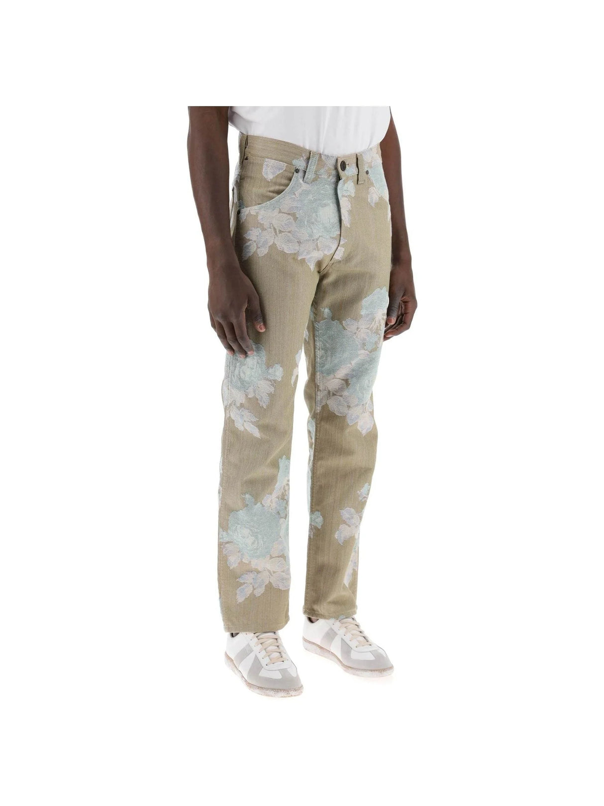 Floral Jacquard Ranch Boyfriend Jeans - Unisex > Unisex clothing > Jeans > Jeans