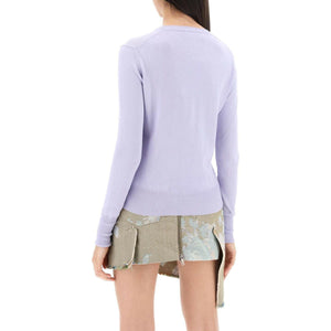 Lavender Cotton Orb Logo Embroidered Crew-Neck Pullover VIVIENNE WESTWOOD JOHN JULIA.