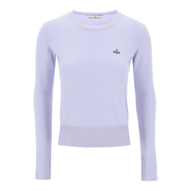 Lavender Cotton Orb Logo Embroidered Crew-Neck Pullover VIVIENNE WESTWOOD JOHN JULIA.