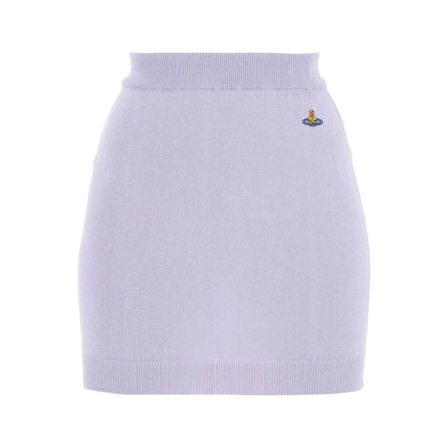 Lavender Embroidered Orb Cotton Bea Mini Skirt VIVIENNE WESTWOOD JOHN JULIA.