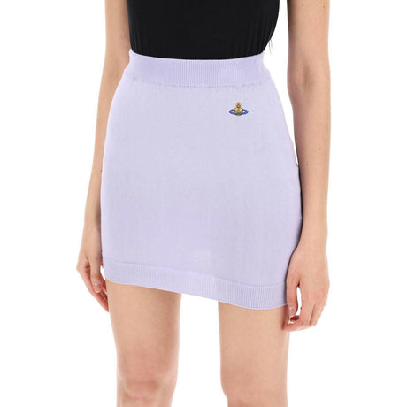 Lavender Embroidered Orb Cotton Bea Mini Skirt VIVIENNE WESTWOOD JOHN JULIA.