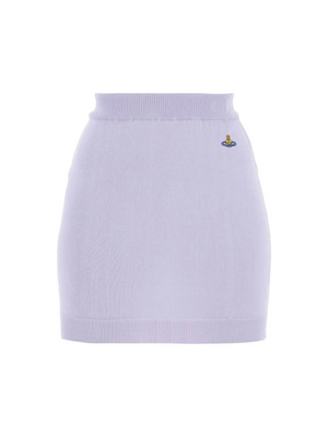 Lavender Embroidered Orb Cotton Bea Mini Skirt VIVIENNE WESTWOOD JOHN JULIA.